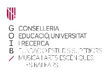 Logotipo de Gerencia de la Fundación para los Estudios Superiores de Música y Artes Escénicas de las Illes Balears